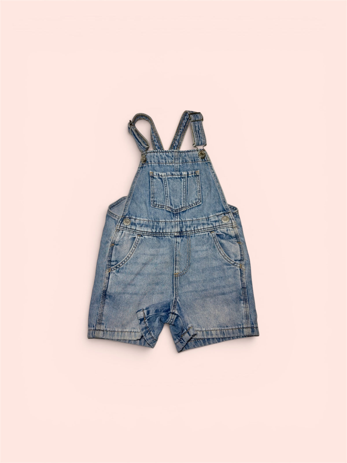 Baby Girl Denim Short Overalls