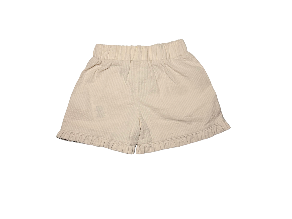 Baby Girl Beige Ruffle Hem Shorts