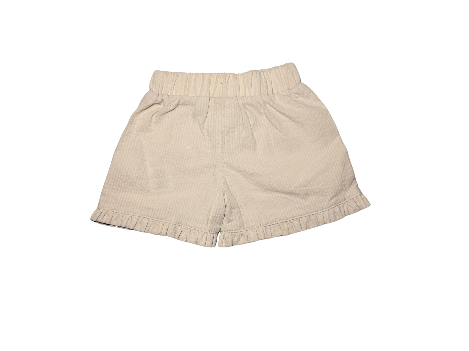 Baby Girl Beige Ruffle Hem Shorts