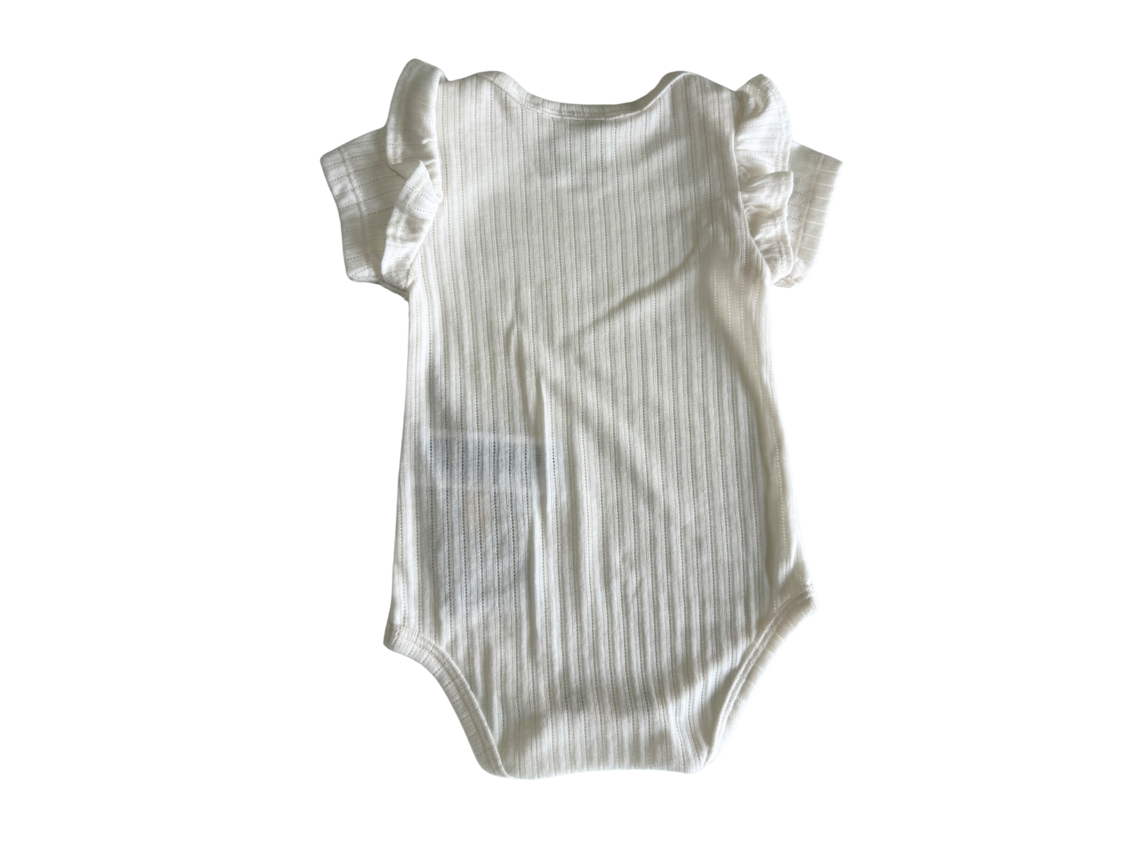 Baby Girl White Bodysuit with Ruffle Sleeves