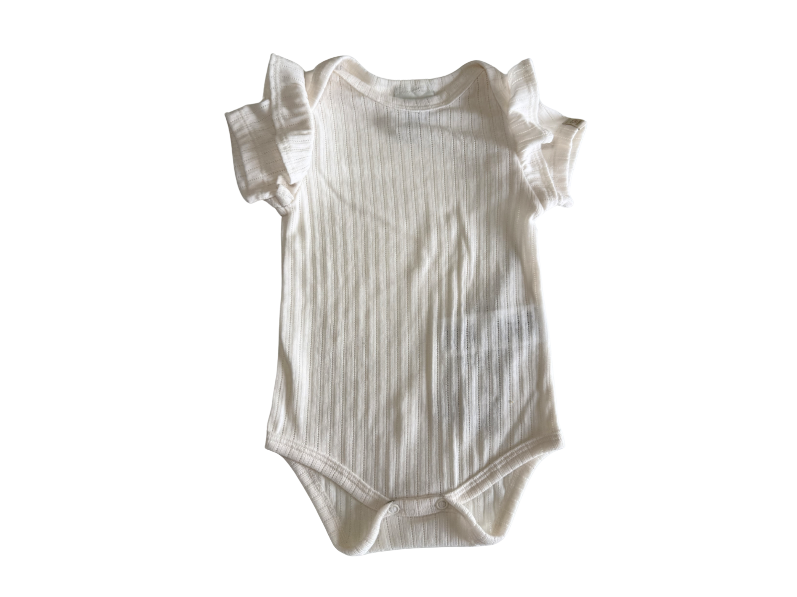 Baby Girl White Bodysuit with Ruffle Sleeves