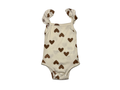 Baby Girl Heart Sleeveless Bodysuit with Ruffle Sleeves